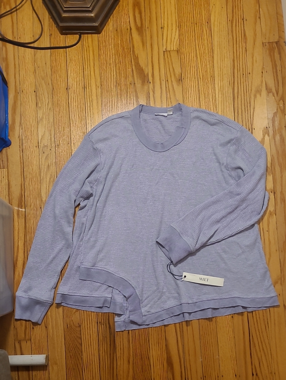 Wilt Soft Lavender Crewneck Ribbed Top